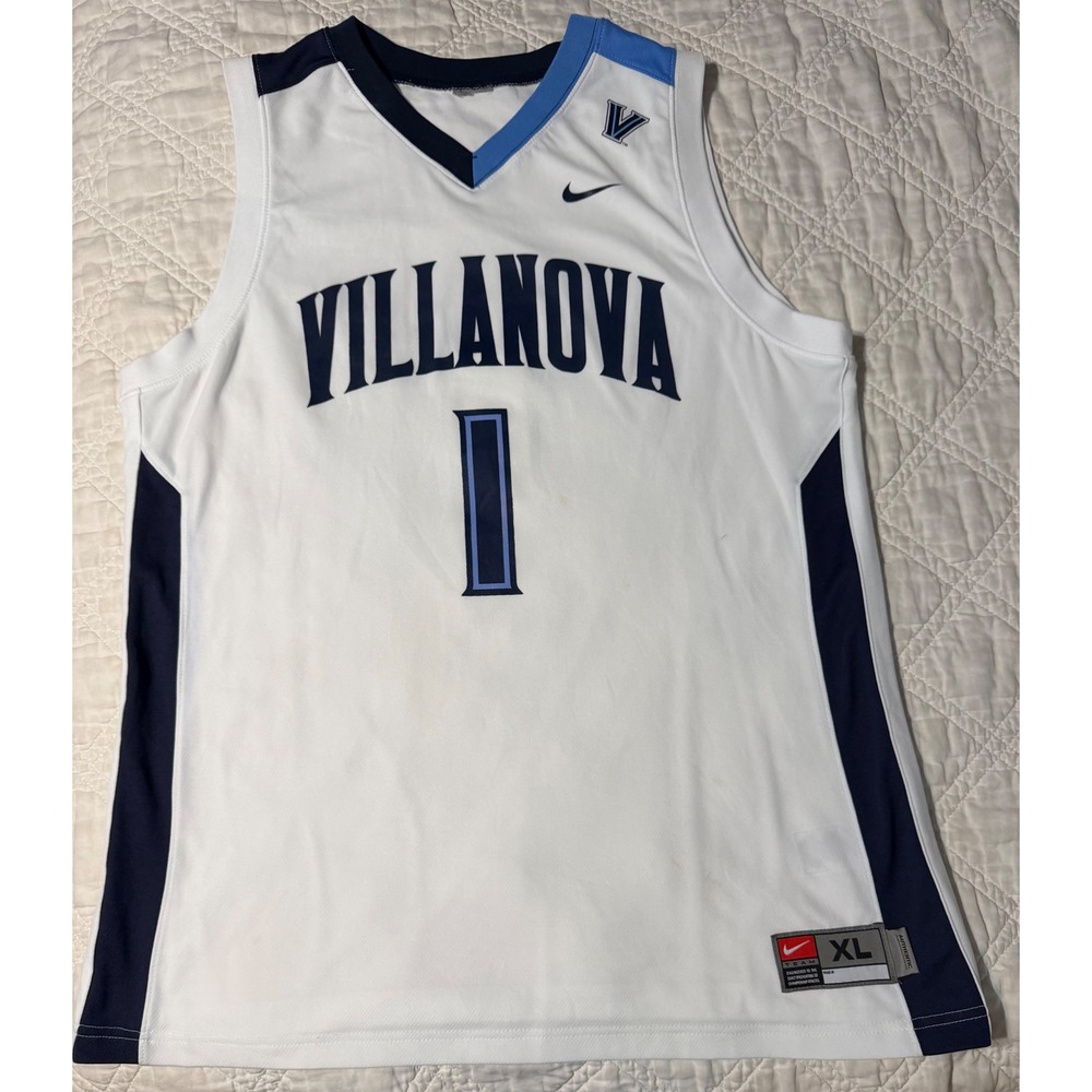 Nike Villanova Wildcats Basketball Jersey Mens XL White Navy Blue Number 1 NCAA
